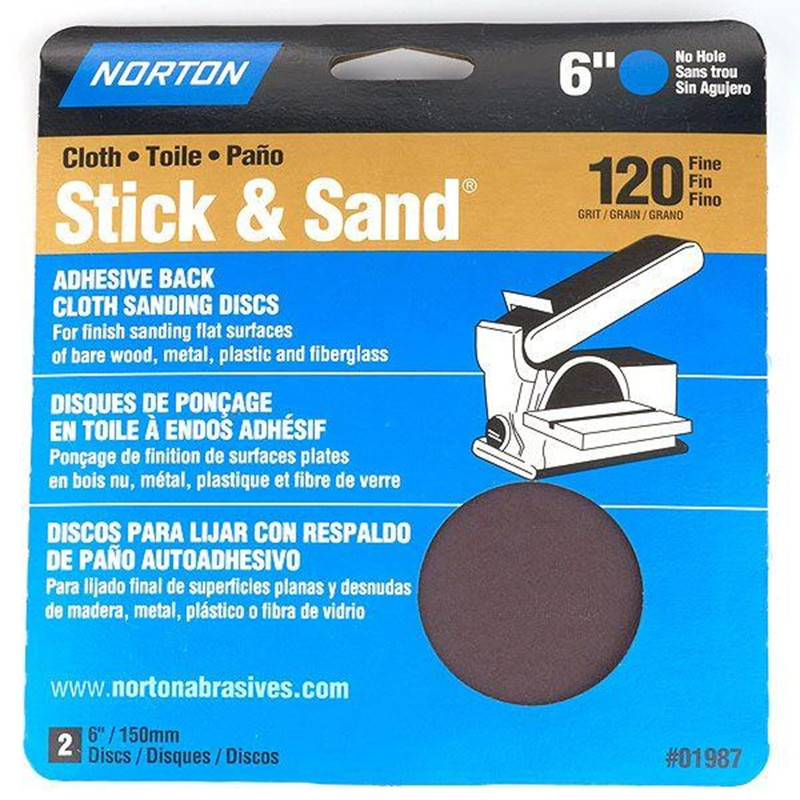 6" PSA Cloth Sanding Disc - 2 Pack - Grit:80 Grit